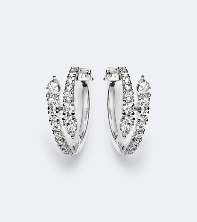 Diamond Twist 18kt white gold earrings with diamonds