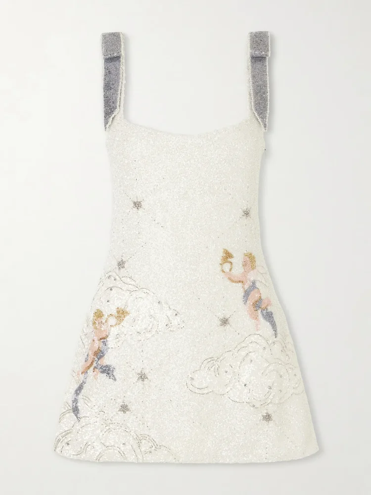 Cupid embellished tulle mini dress