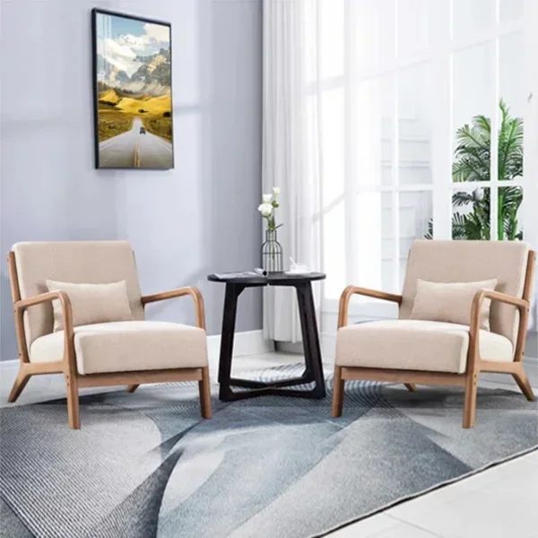 Bonnita 26" Wide Mid Century Upholstered Accent Chair with an Extra Pillow (Set of 2)