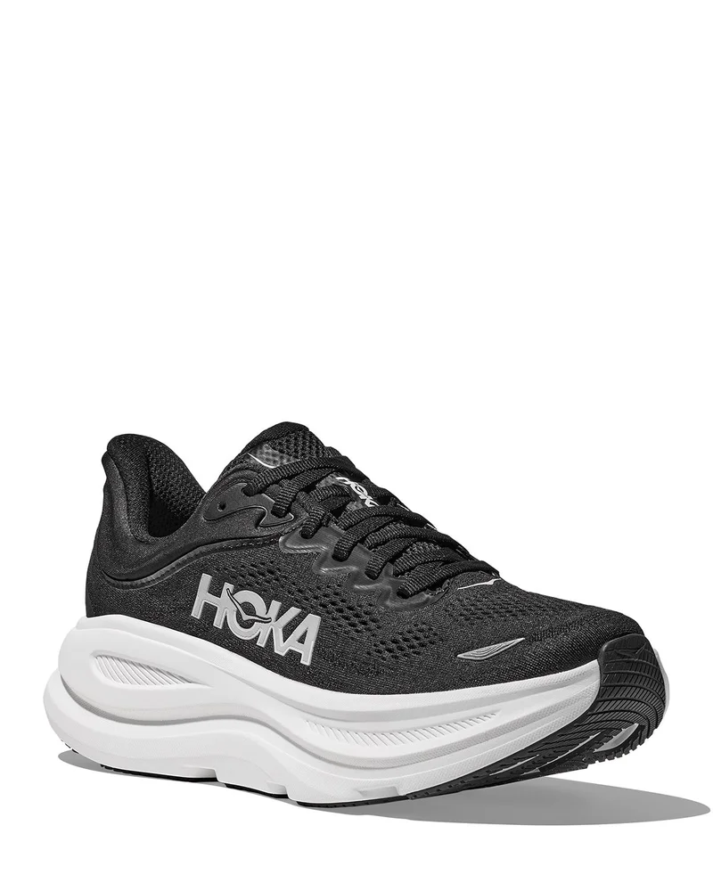 Women's Bondi 9 Running Sneakers in Black and White