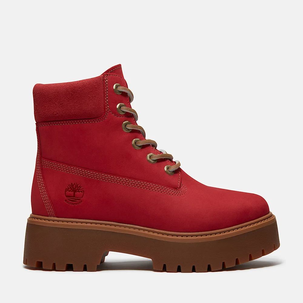 Stone Street 6-Inch Waterproof Platform Boot (Red Nubuck)