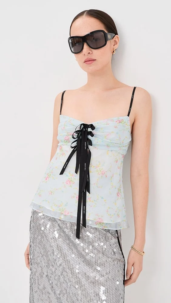 Blurred Floral Bow Top
