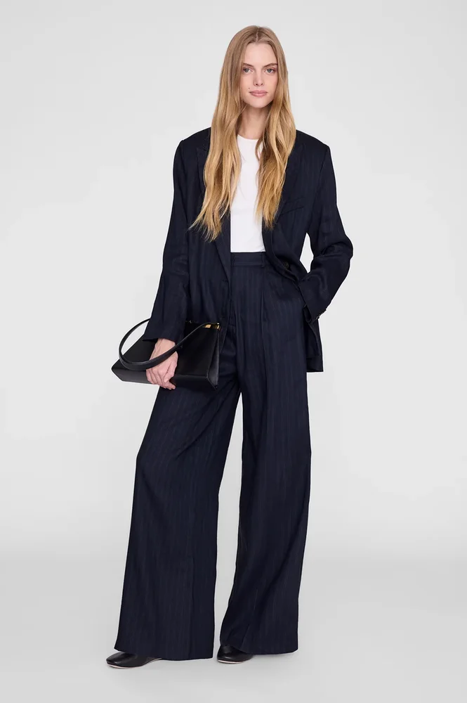 Paola Trouser - Navy Pinstripe