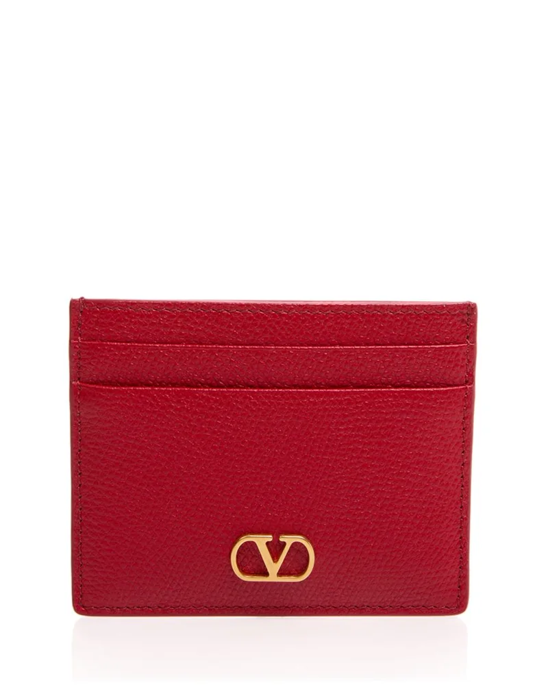 VLogo Grained Leather Card Case