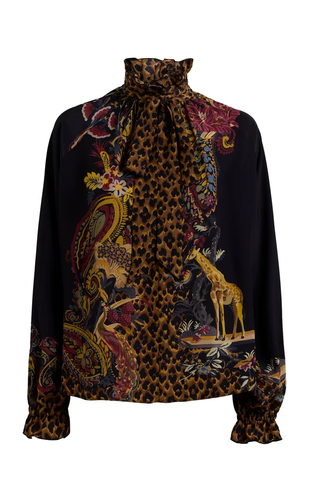Animal-Printed Blouse