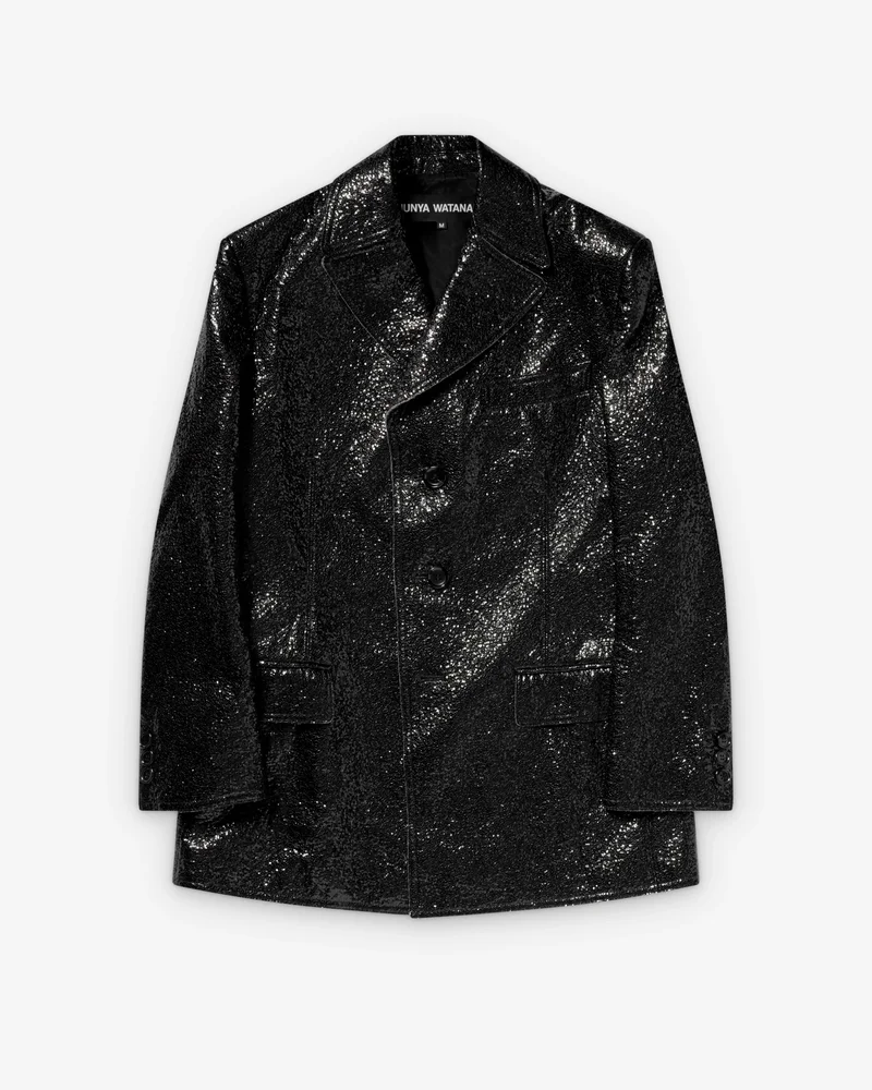 Cracked faux leather jacket