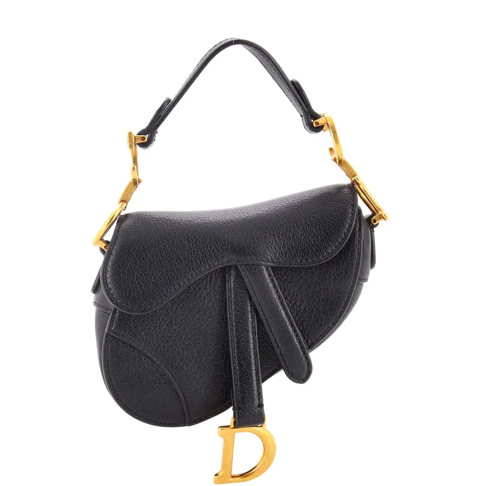 Dior Saddle Handbag Leather Micro, Black