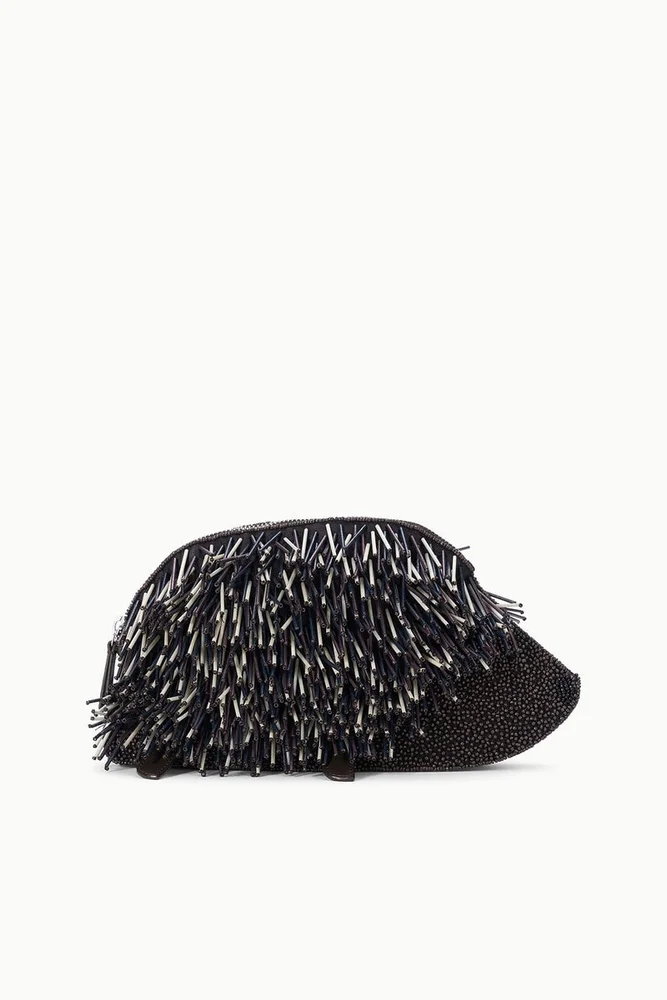 Porcupine Clutch | Black Beaded Multi