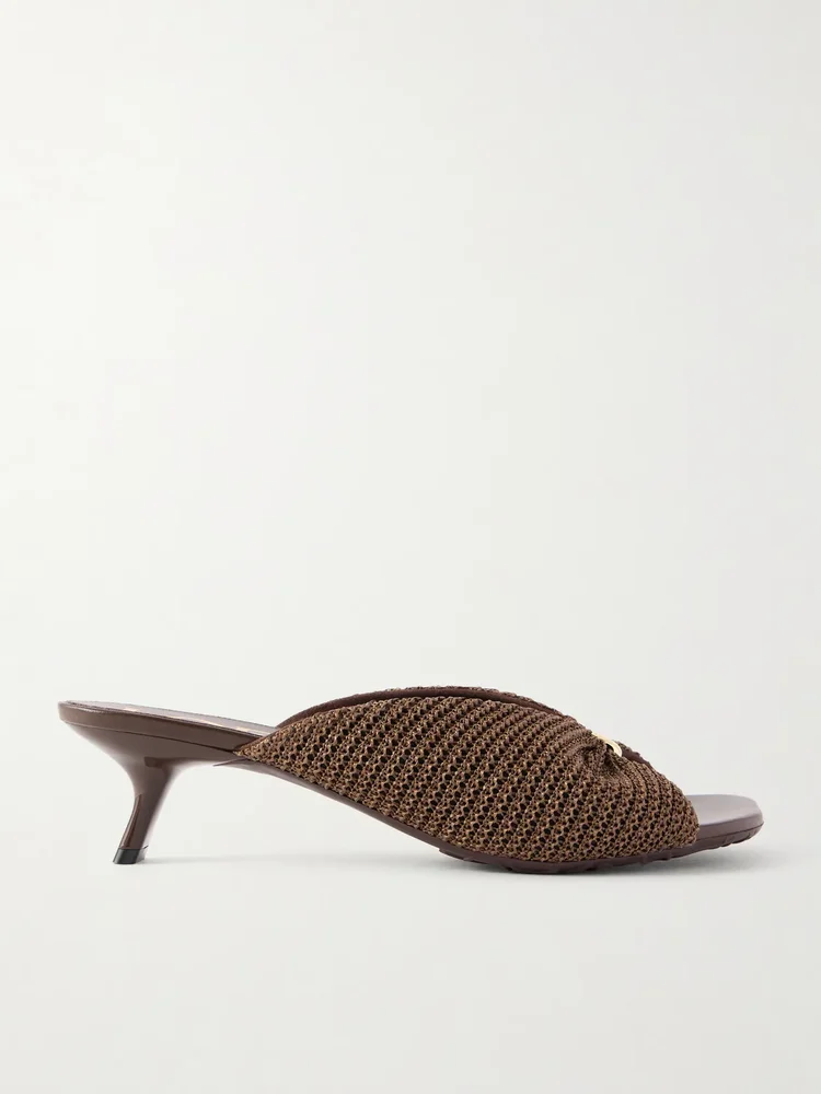 Paula's Ibiza Pebble raffia-effect mules