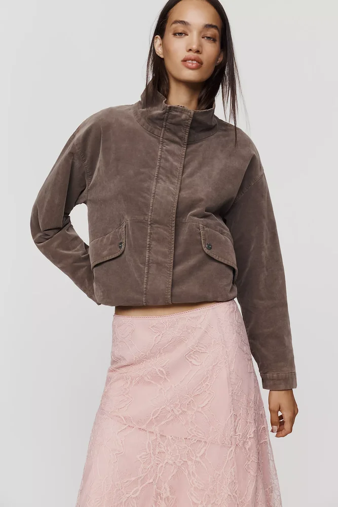 Corduroy Funnel Neck Jacket