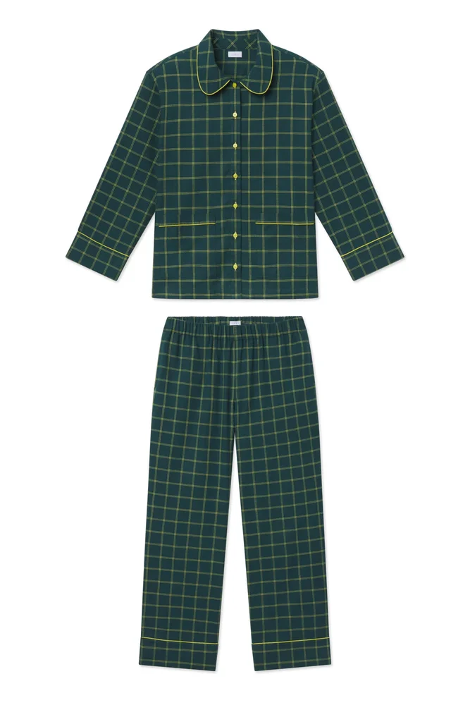 Flannel Piped Pants Set