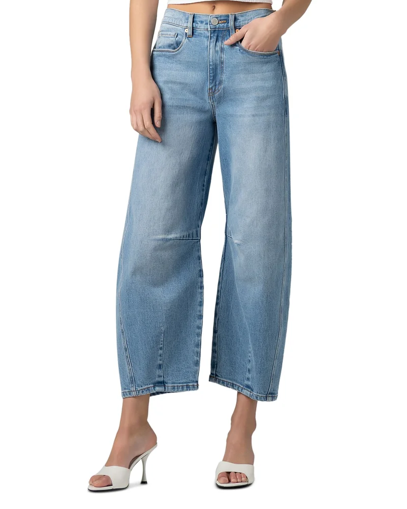 High Rise Barrel Ankle Jeans in Deep Dive