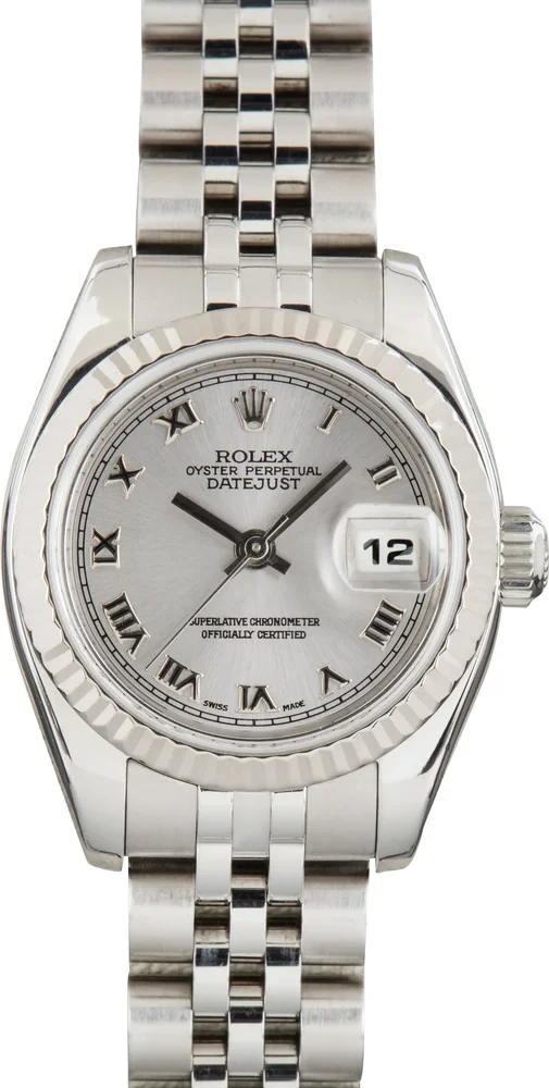 Pre-Owned Rolex Lady-Datejust 26 179174 Silver Roman Dial Stainless Steel