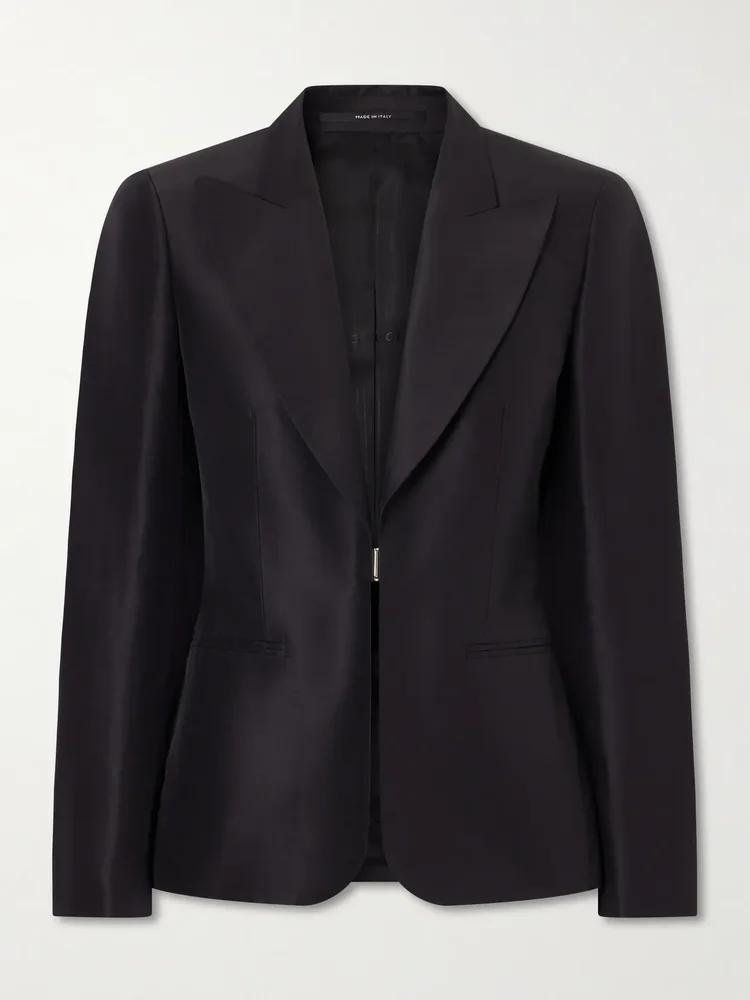 Silk-satin blazer