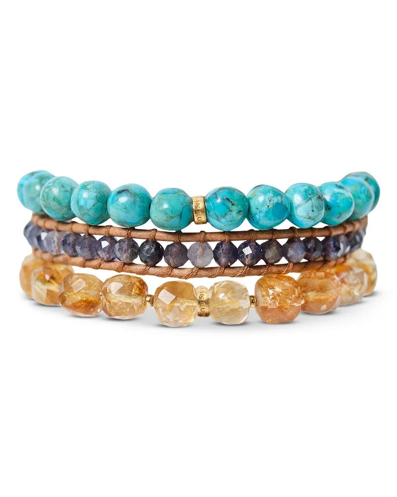 Trinity Gemstone Bracelets, Set of 3