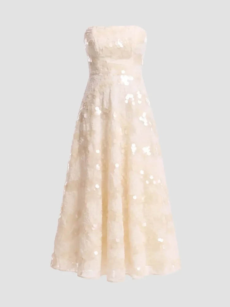 Kailyn Sequined A-Line Midi Dress