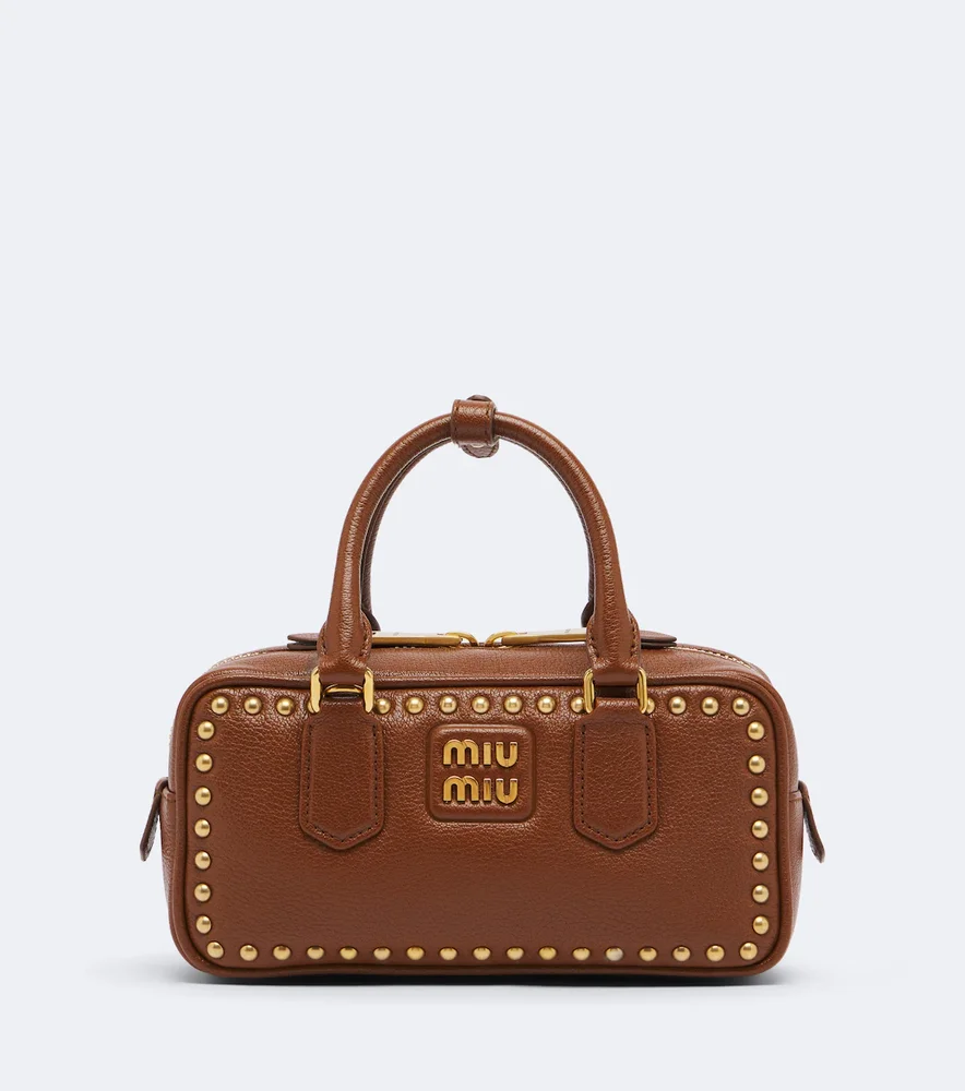 Arcadie studded leather top-handle bag