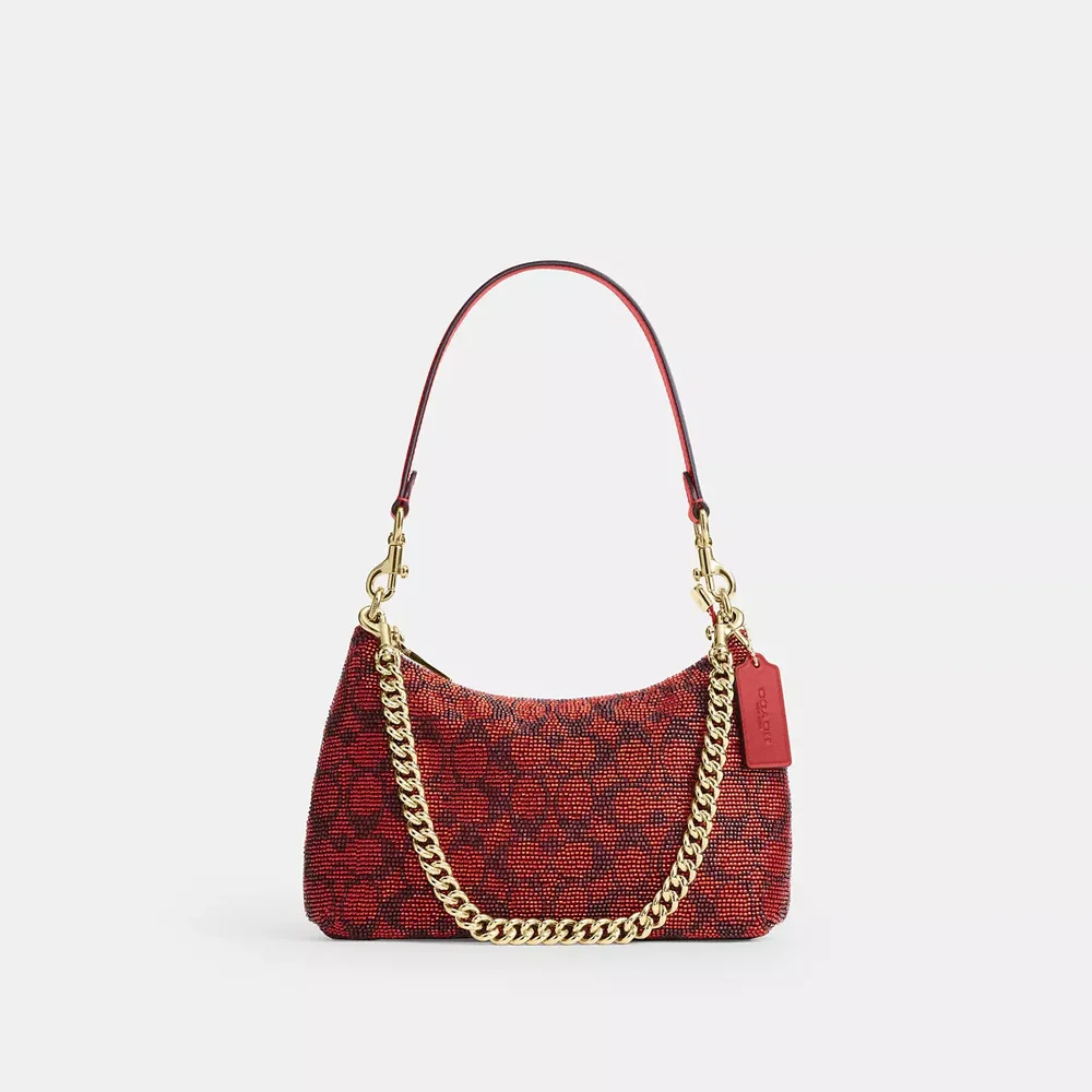 Teri Shoulder Bag In Signature Beaded Satin