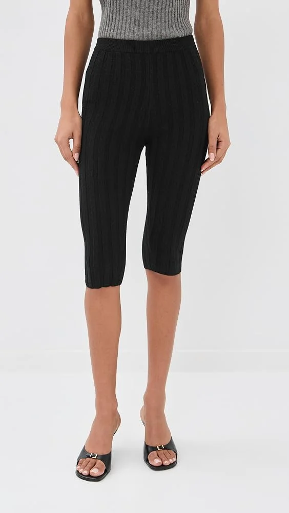 Cashmere Rib Knit Capri Pants