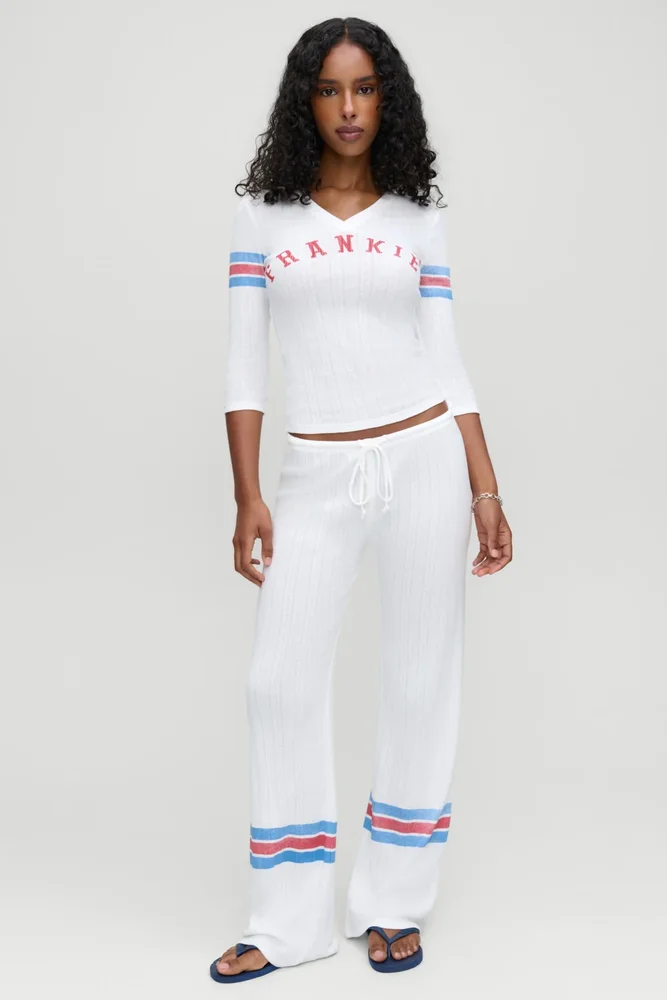 frankiesbikinis.com Class Act Relaxed Pointelle Pants - Book Club