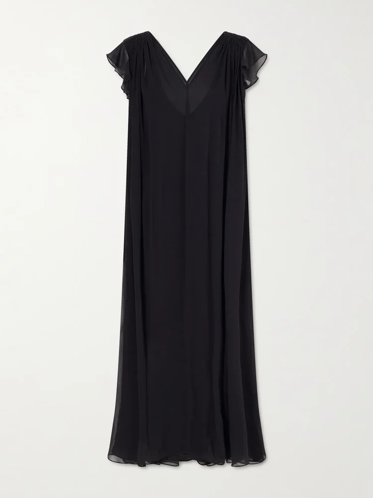 Midnight Concert shirred muslin maxi dress