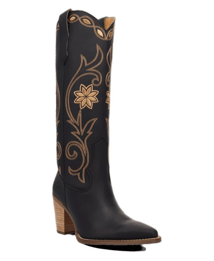 Miss Daisy Knee-High Western Pointed-Toe Boots
