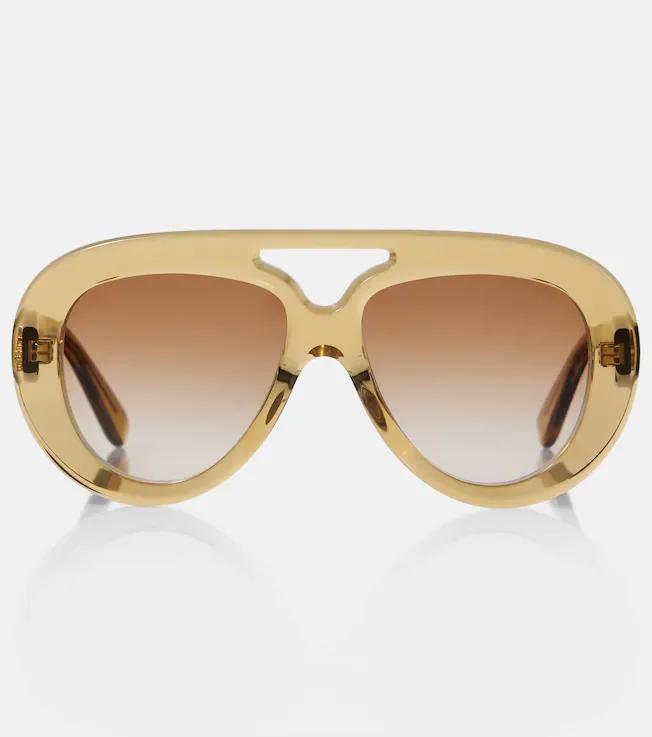 Curvy aviator sunglasses