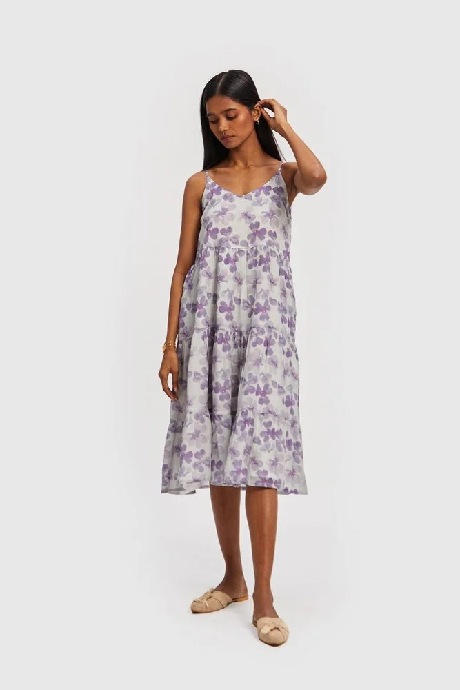 Mist Strappy Midi Dress - Purple Mist