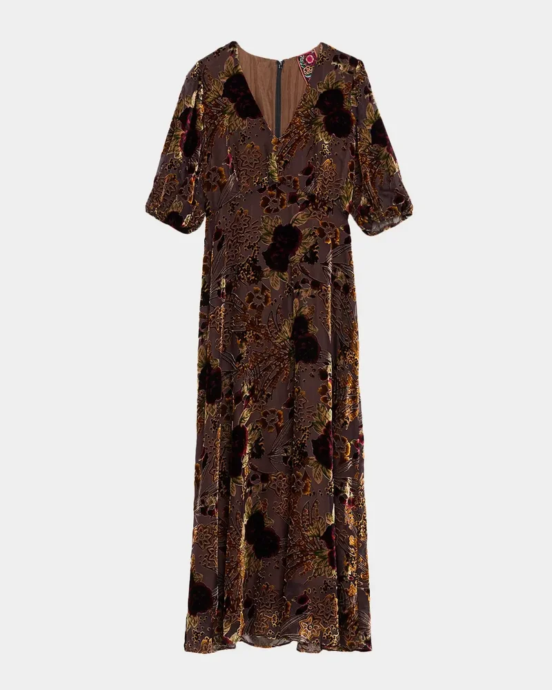 Cinco Floral Burnout Empire Maxi Dress