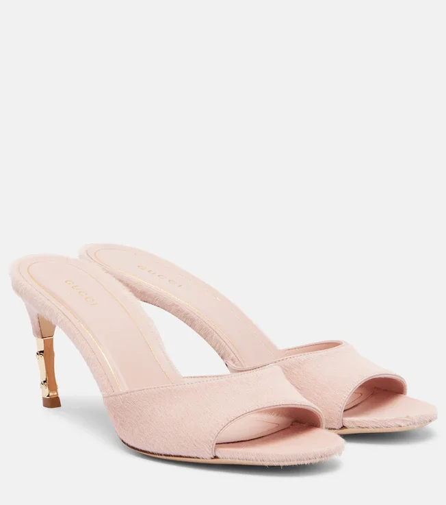 Castello calf hair mules
