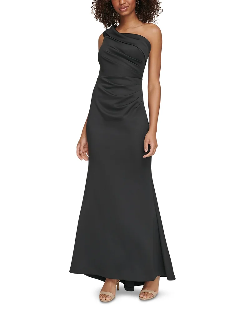 One Shoulder Satin Gown