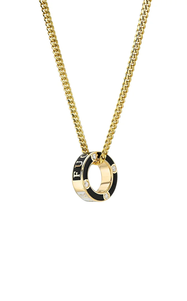 Mother/F*cker Love Bomb 14K Yellow Gold Diamond Necklace