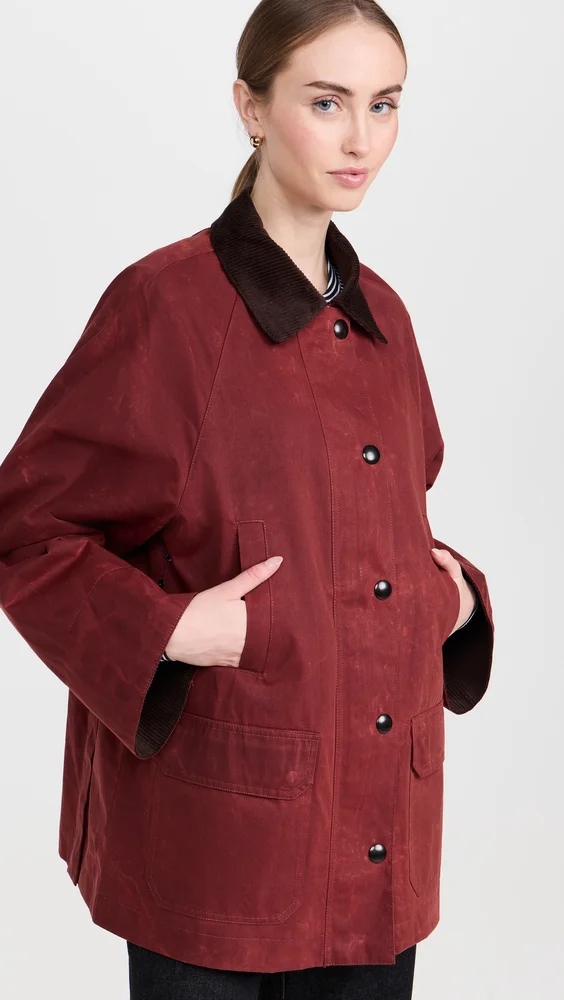 Chiltern Street Barn Jacket In Waxed Cotton
