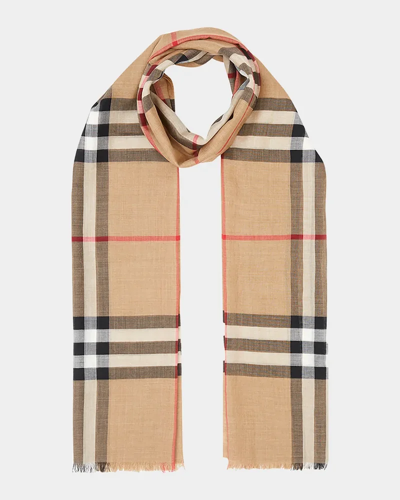 Giant Check Gauze Scarf