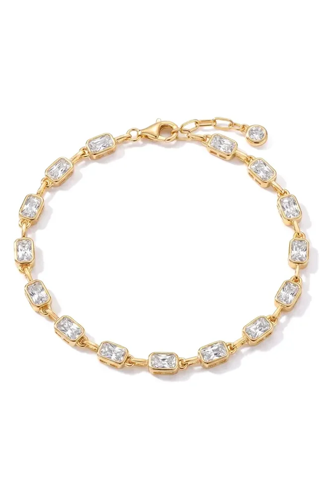 Radiant Cubic Zirconia Cable Chain Bracelet