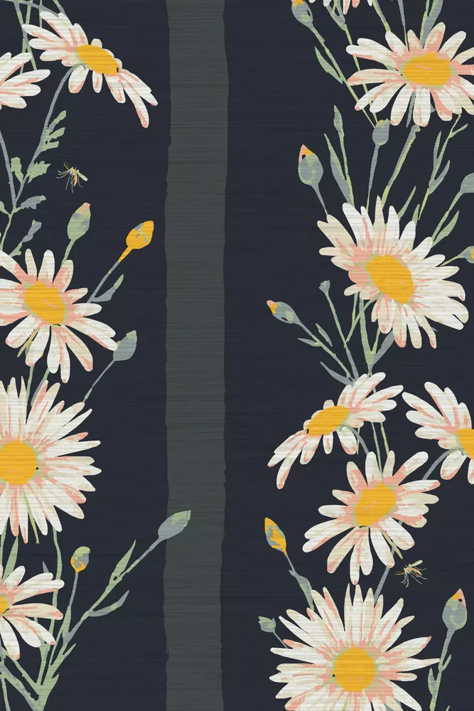 Hometown Hero Daisy Grasscloth Wallpaper
