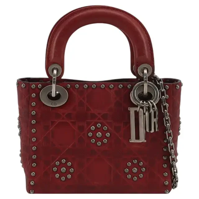 Lady Dior Mini Red Studded Flower Bag 2017 Dior Cruise Collection