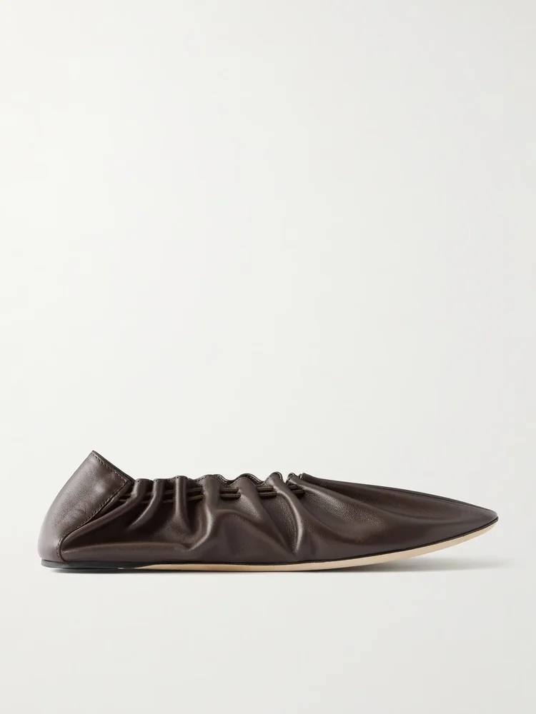 Rue gathered leather ballet flats