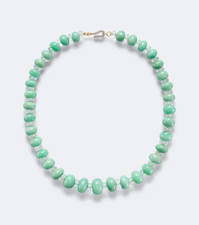 Beaded necklace with gemstones