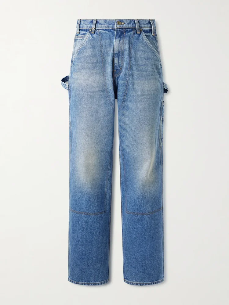 Distressed Straight-Leg Jeans
