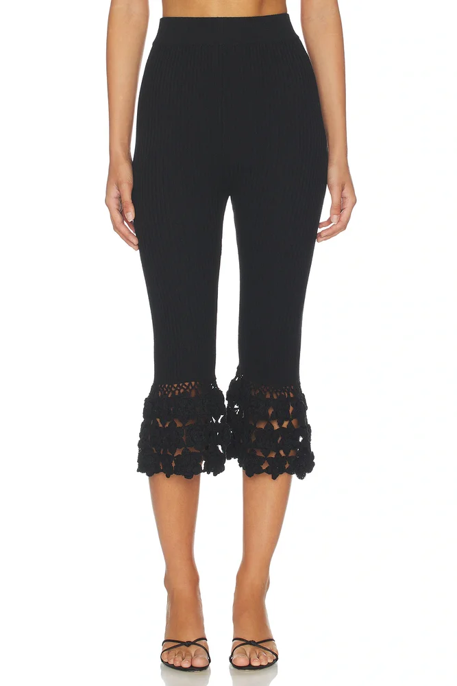Fine Cotton Rib Crochet Pant