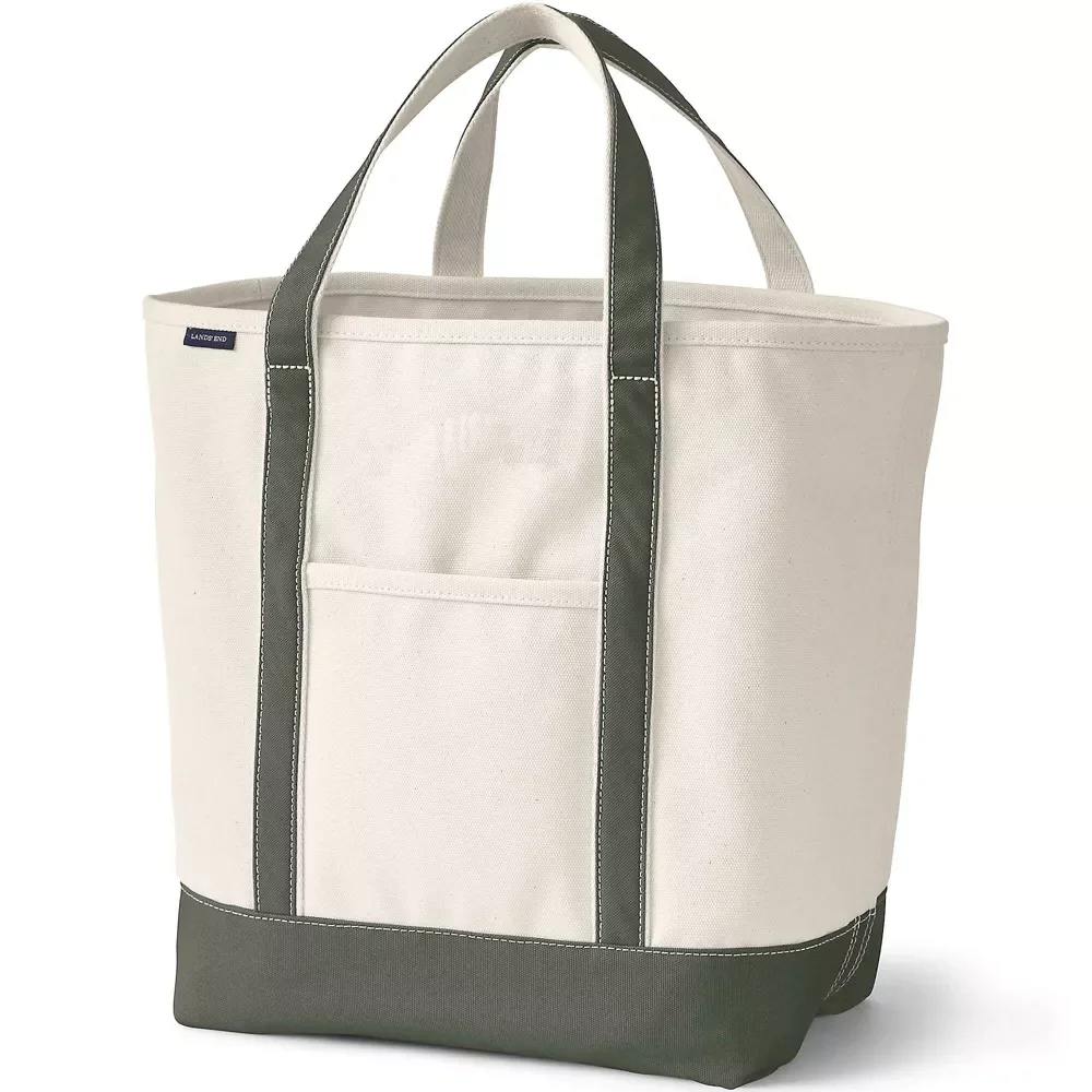 Large 5 Pocket Open Top Canvas Tote Bag
