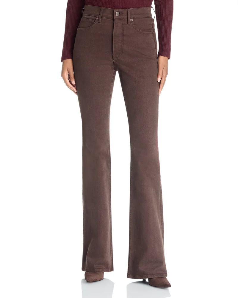 Beverly Coated High Rise Bootcut Jeans in Espresso
