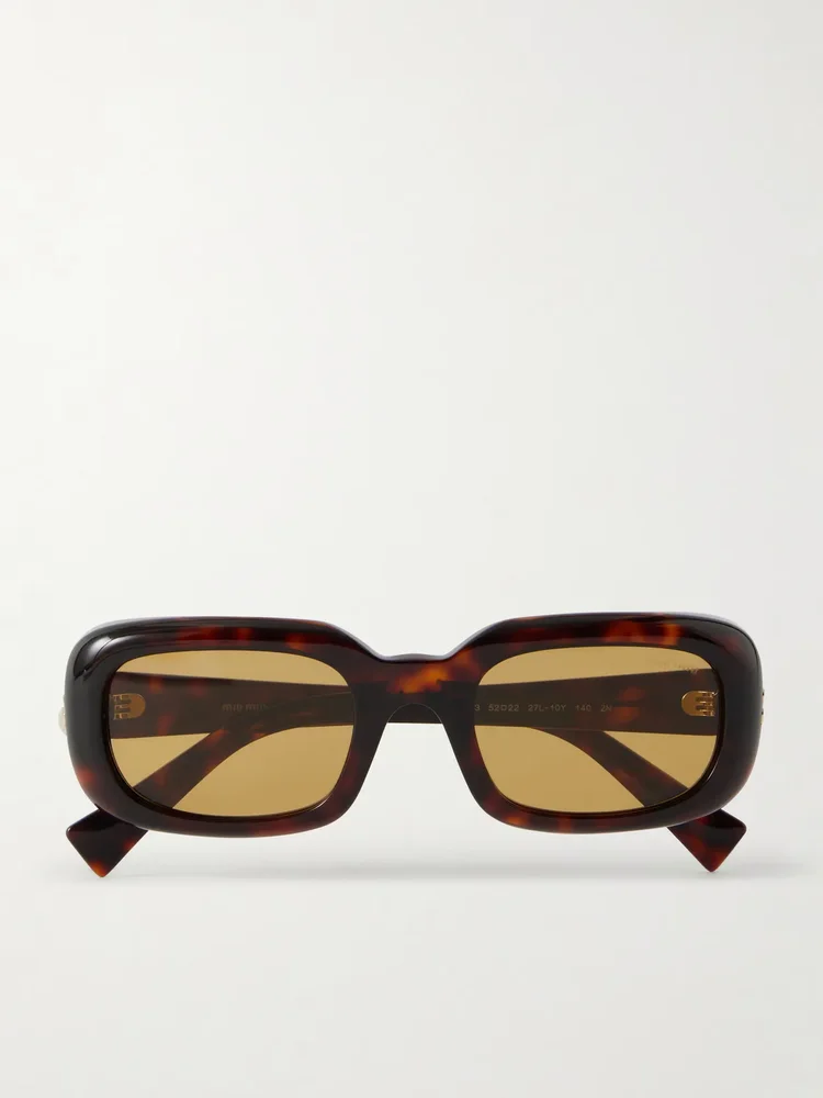 Miu Miu Square-Frame Acetate Sunglasses in Tortoiseshell