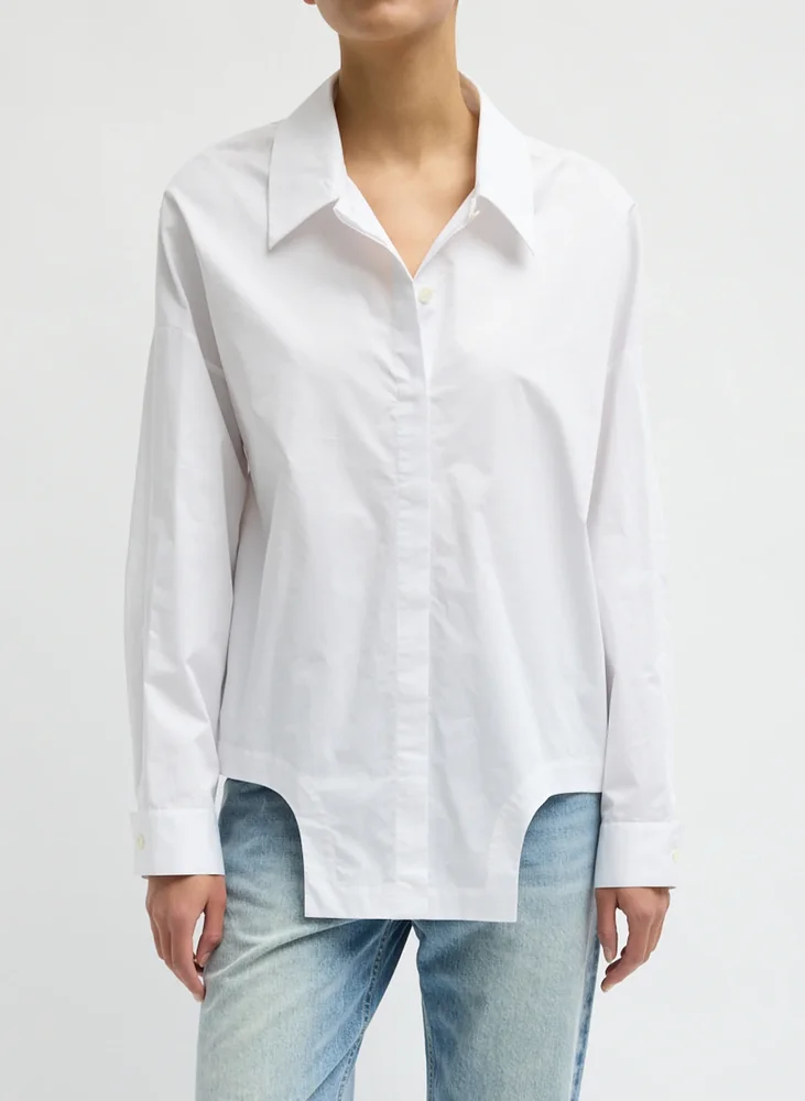 Eco Poplin Easy Shirt with Flap Detail