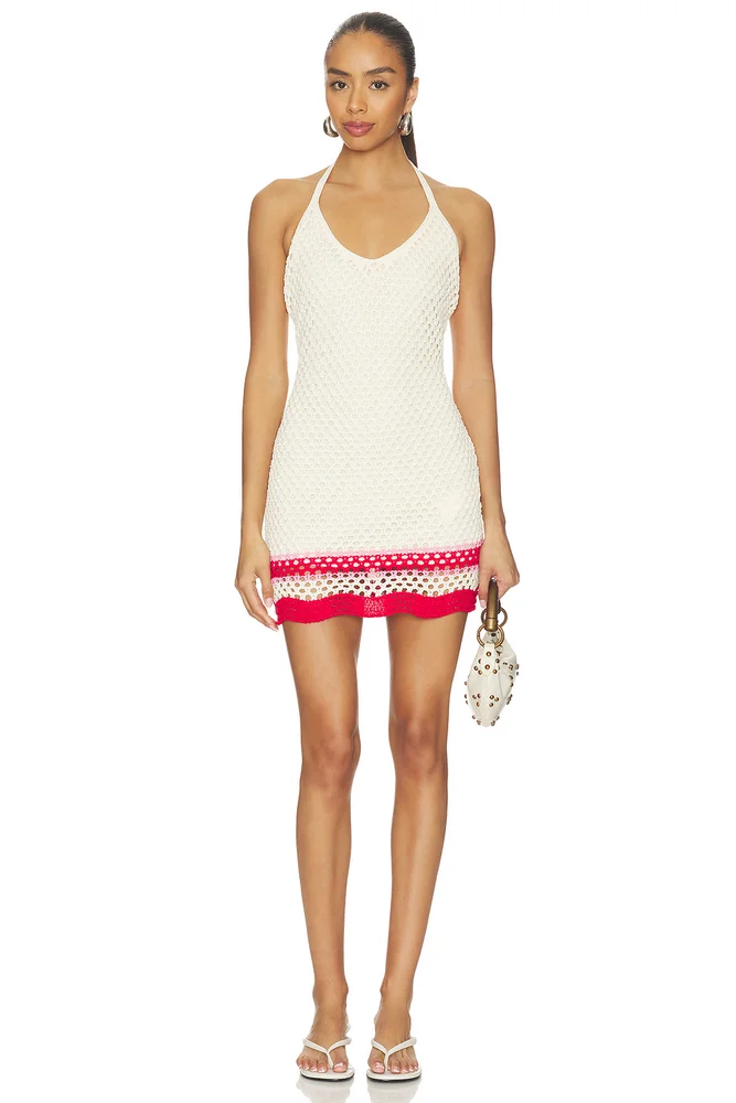 Elva Crochet Halter Mini Dress