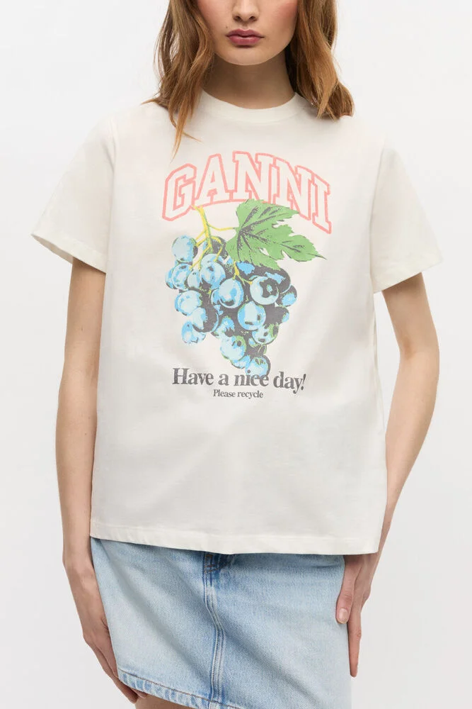Ivory Grapes Print T-shirt