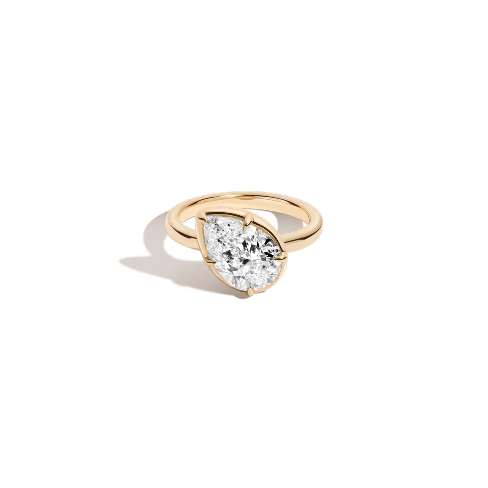 2ct Pear Lab Grown Diamond Georgian Ring