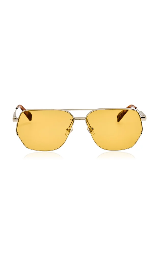 Aviator-Frame Metal Sunglasses