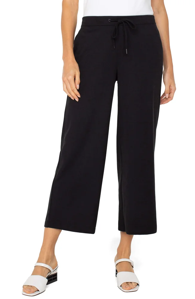 Ari Wide Leg Crop Fringe Belted Pant